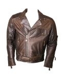 AMERICAN CLASSIC BROWN LEATHER BIKER JACKET