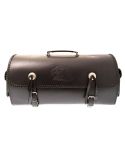 LEATHER BIKER DOUBLE HELMET PANNIER BAG