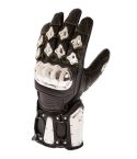 LEATHER BIKER METAL GLOVES