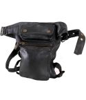 LEATHER BIKER LEG HIP BAG PLAIN