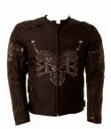 SKULL BIKER BLACK TEXTILE  JACKET