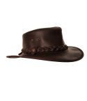 LEATHER BROWN SPRING BACK HAT