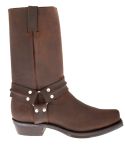 LEATHER BIKER RENEGADE HIGH BROWN BOOTS