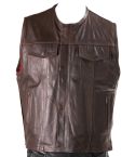 ULTIMATE BROWN LEATHER CUT OFF
