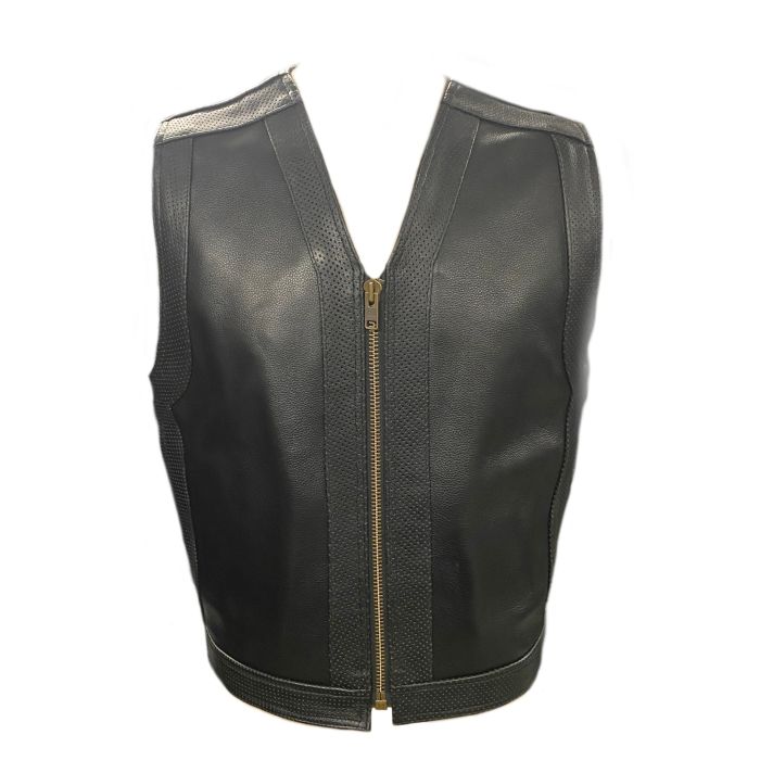 Leather cut discount off vest