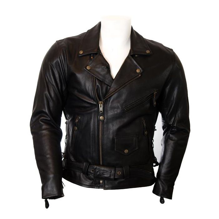 Vintage black 2024 leather motorcycle jacket