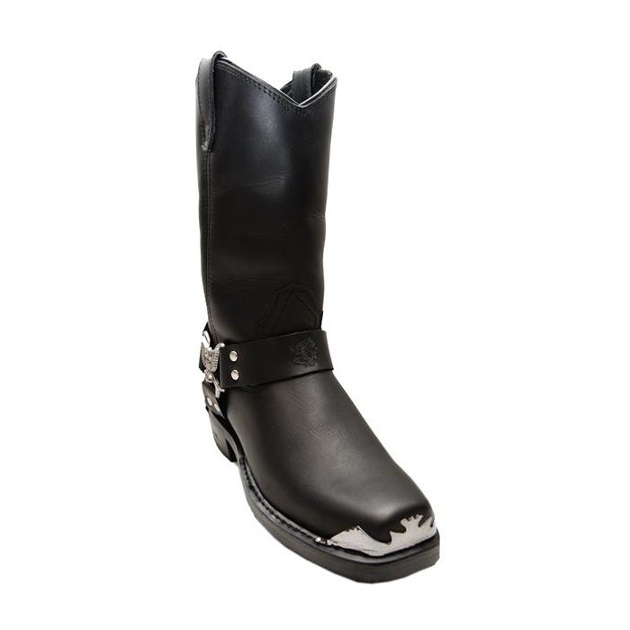 LEATHER BIKER EAGLE HI BOOTS
