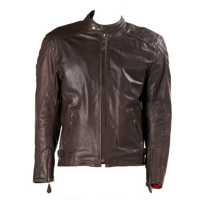 RETRO BROWN LEATHER CLASSIC BIKER JACKET