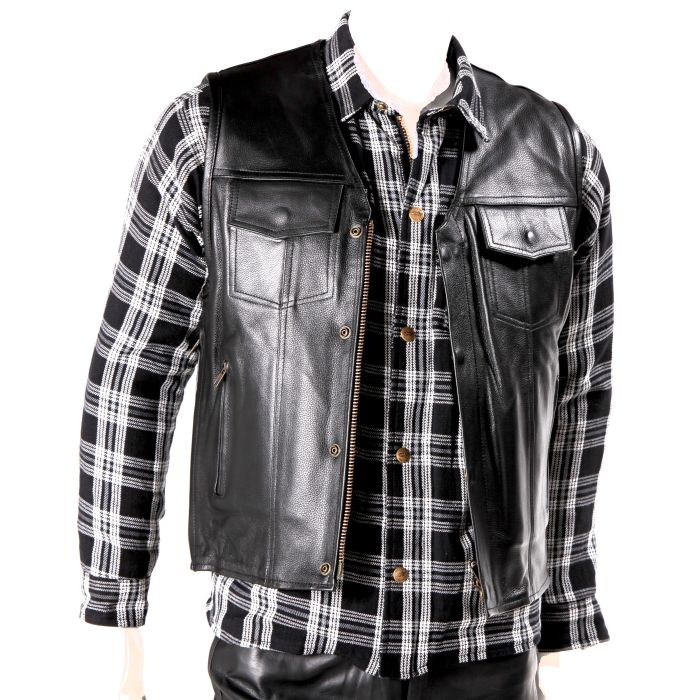 leather cut off jacket