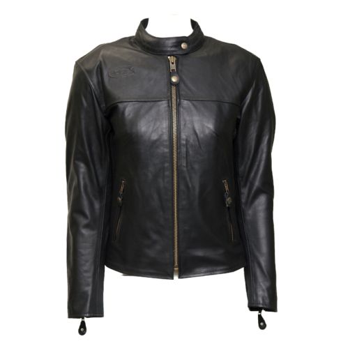 LADY BIKER BLACK LEATHER CRUISER JACKET