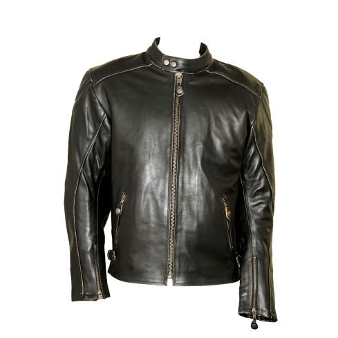 RETRO ANTIQUE LEATHER CLASSIC BIKER JACKET