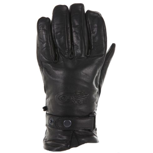 LEATHER BIKER CRUISER USA BLACK GLOVES