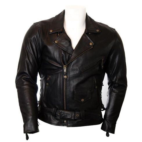 VINTAGE BLACK LEATHER BRANDO BIKER JACKET