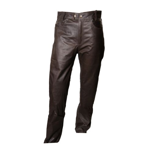 BIKERS LEATHER BROWN JEANS 