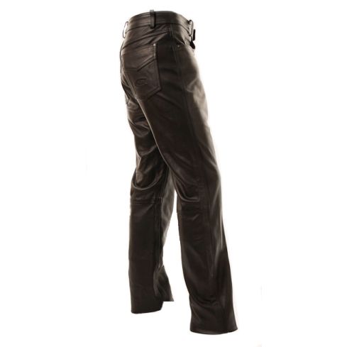 BIKERS LEATHER BLACK HIDE JEANS (ARMOURED)