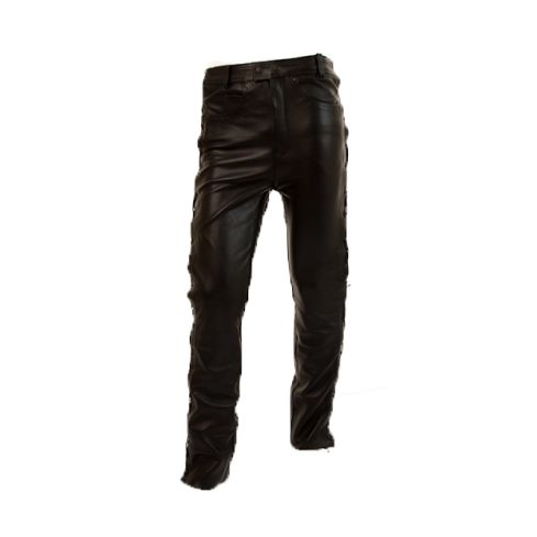 BIKERS LEATHER LACE HIDE JEANS  (LONG LEG) ARMOURED 