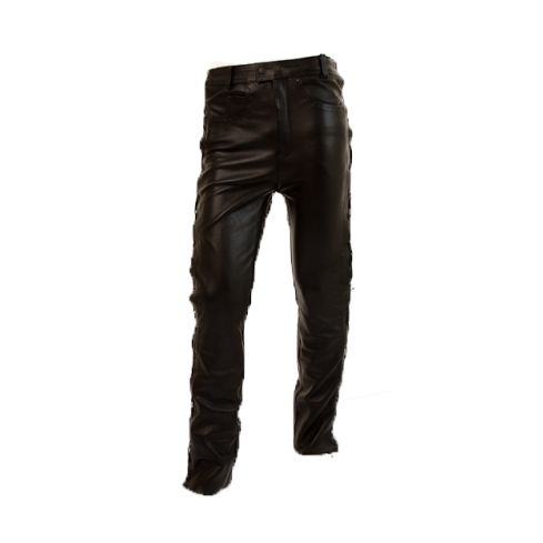 BIKERS LEATHER LACE HIDE JEANS  (LONG LEG) 