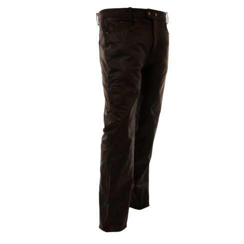 BIKERS LEATHER BLACK WAXY JEANS 