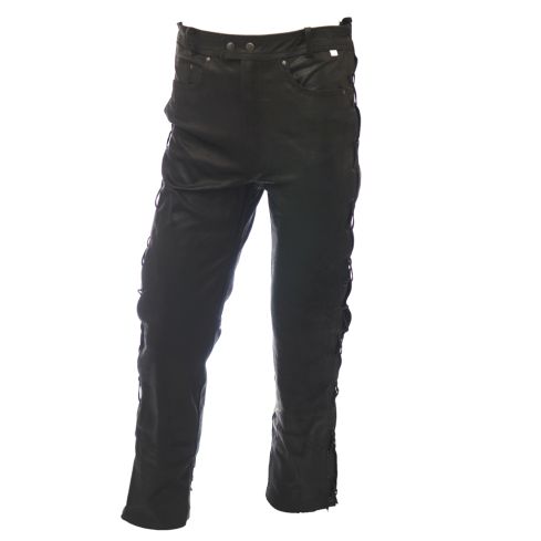 BIKERS LEATHER BLACK WAXY LACE JEANS (LONG LEG) ARMOURED 