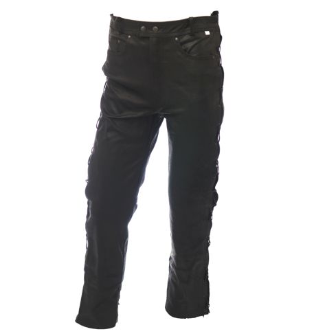 BIKERS LEATHER BLACK WAXY LACE JEANS (LONG LEG) 