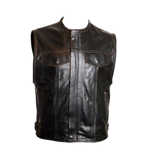 REDWOOD ANTIQUE LEATHER WAISTCOAT