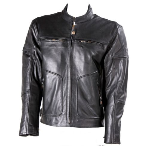 ROADSTER BLACK LEATHER BIKER JACKET 