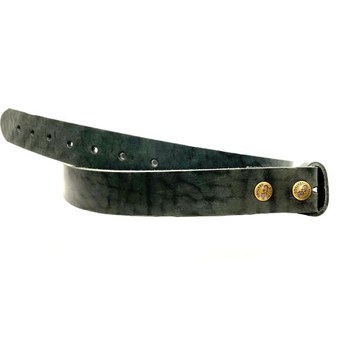  LEATHER BELT  BLACK STONE WASH