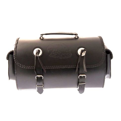 LEATHER BIKER PANNIER TOP ROLL 