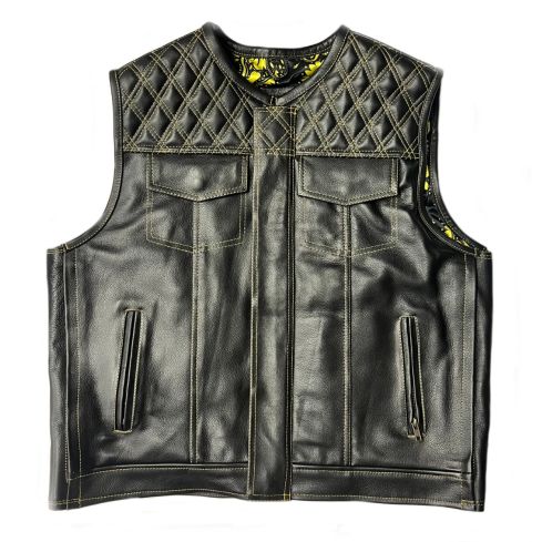 YELLOW DIAMOND BLACK LEATHER CUT OFF (DELIVERY 4 WEEKS)